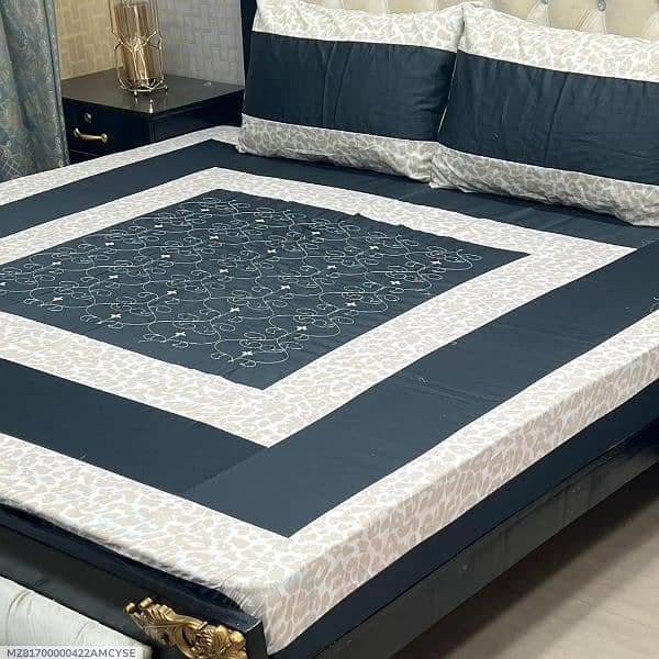 3pcs cotton sotton patchwork double bedsheet 0