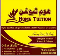 Female & Male home tutor available 0