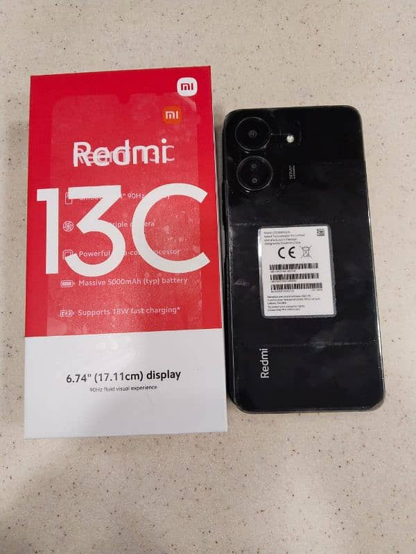 Redmi 13C mobile 6/128 in Warranty with box charger for sale 26000 2