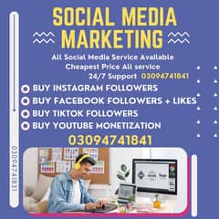 Social media Marketing/TikTok Followers Instagram Likes YouTube Suscri