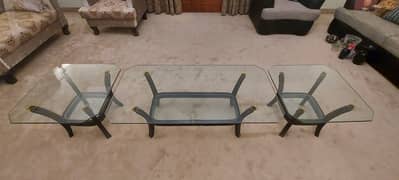 Center table with two side tables / Glass Center Table / Side Tables 0