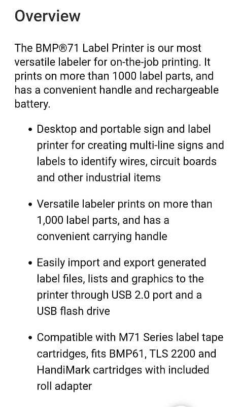 BMP 71 Label Printer 3