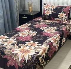 2pcs crystal cotton printed single bedsheet