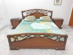 wooden bed with side Tables