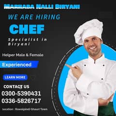 Chef Biryani || Helper || urgent Hiring || Jobs