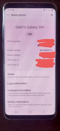 Samsung S9+  6 + 128 Dual Sim official PTA Approved