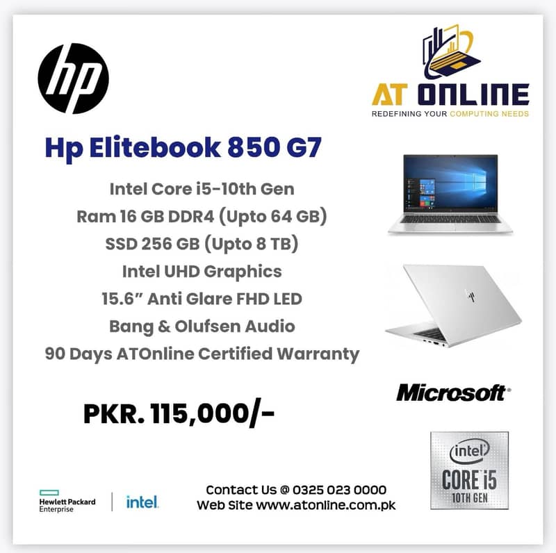 Hp Elitebook 850 G7 Intel Core i5-10th Gen Ram 16 GB SSD 256 GB 0