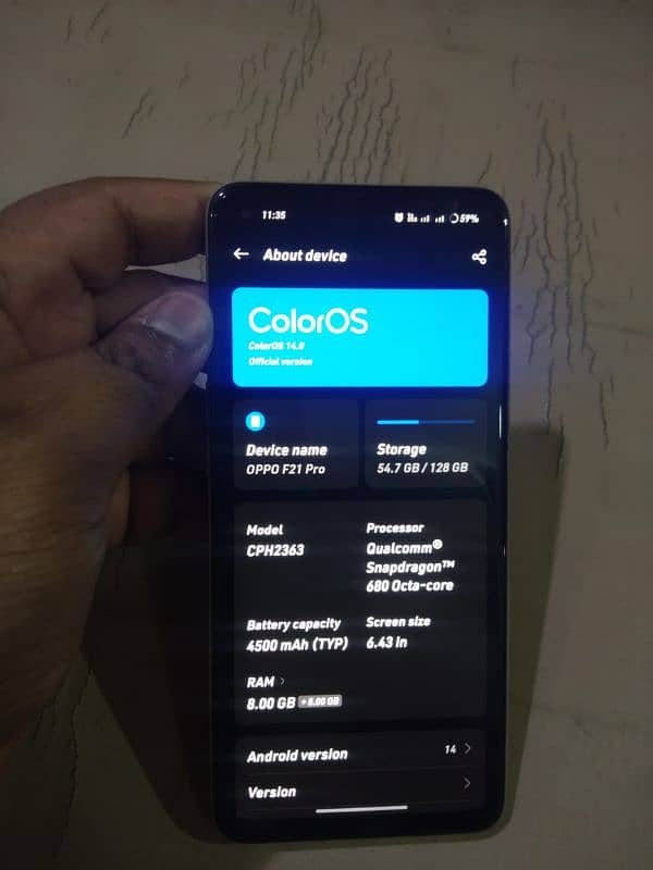 Oppo F21 pro 4G 8/128 condition 10/9 1