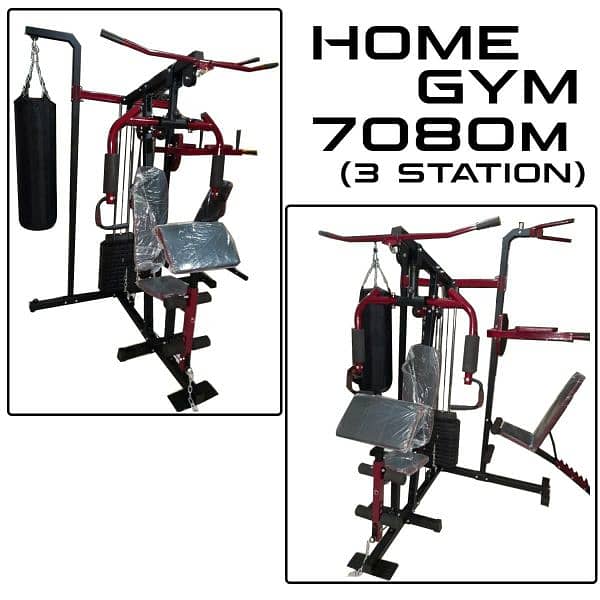 multi function 3 station full body gym and fitness machine 0