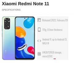 Xiaomi Redmi Note - 11 for Sale 0