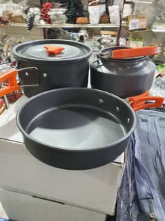 Aluminium camping cookware set