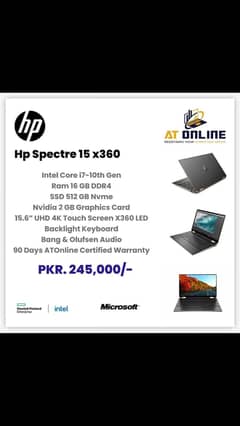 Hp Spectre 15 x360 Intel Core i7-10th Gen Ram 16 GB DDR4 SSD 512 GB