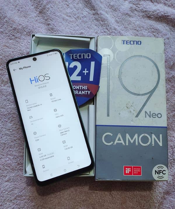 Tecno camon 19 neo with box urgent sale 4