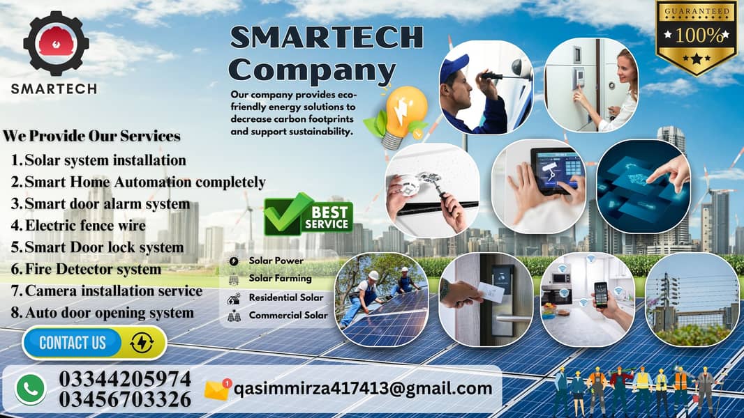 Solar System instalation Services|Samart Door|Cmaera Setup In all serv 13