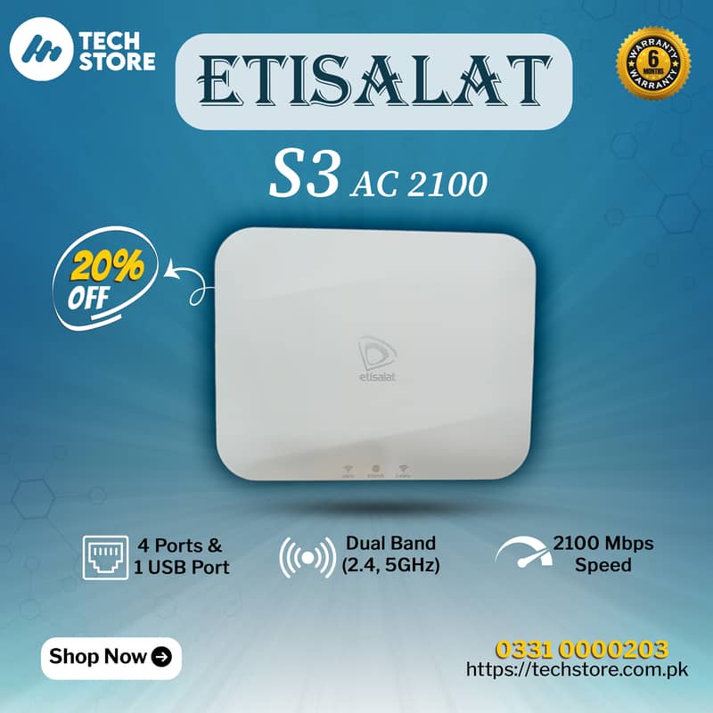 Etisalat S3 AC 2100 Dual Band Wireless Router (Branded used) 0