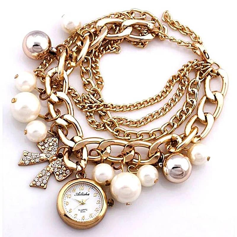 Women's Watches Pearl Bracelet Watch For Girls 0