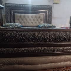 king size bed 2 side tables and dressing mirror for sale. . .