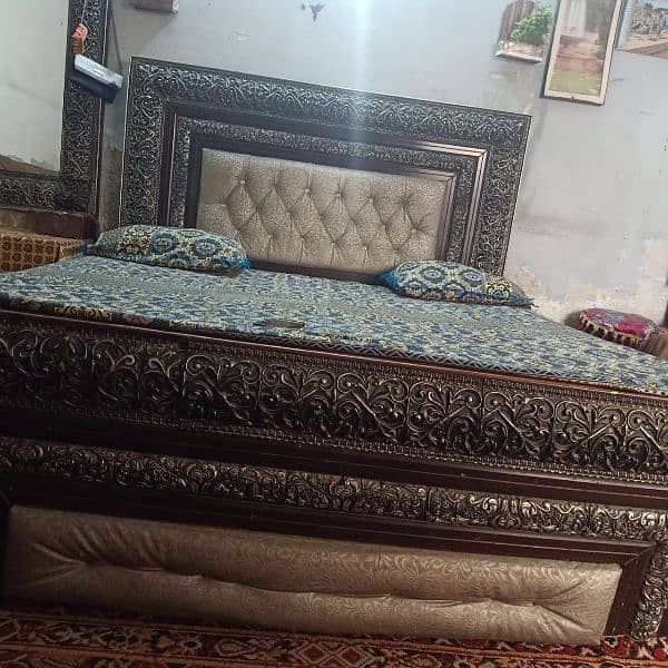 king size bed 2 side tables and dressing mirror for sale. . . 3