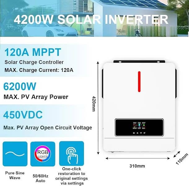 Solar Hybrid Inverter 4.2KW | 24VDC | PV6000 5