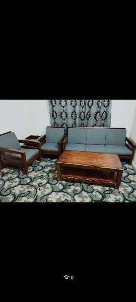 wooden 5 seter sofa for sale with beaded multiform set foam 2