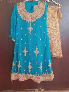 short frock with jamawar plazo