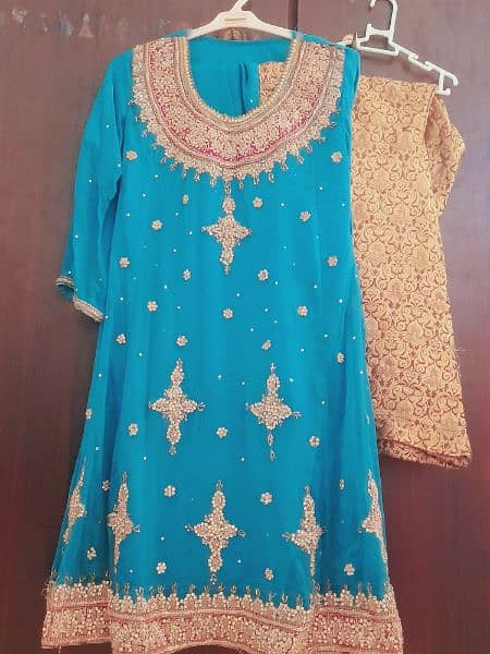 short frock with jamawar plazo 1