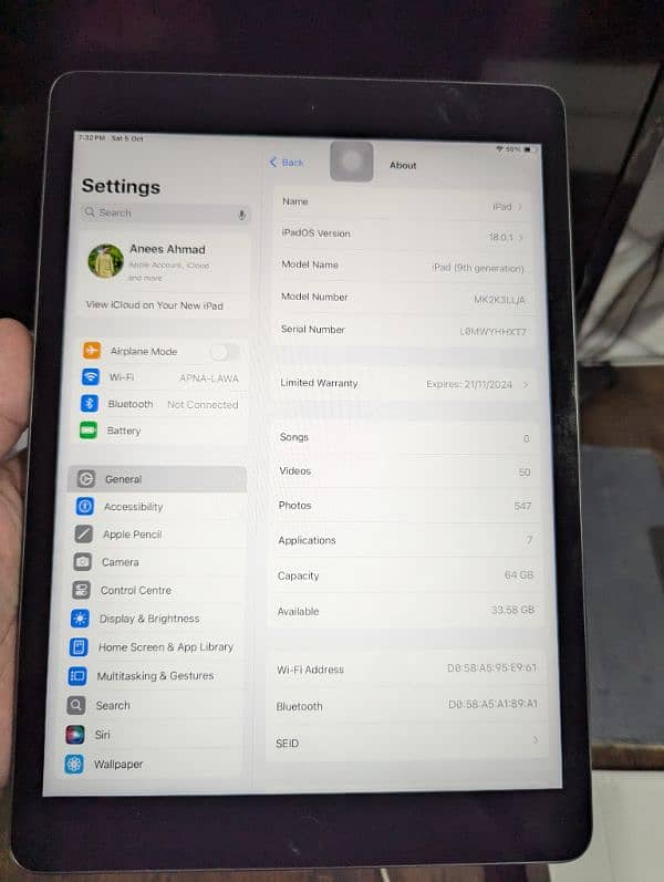 iPad 9th Gen 64 Gb with cooling fan 0