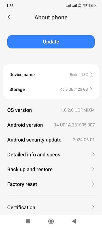 Redmi 13c 6/128 condition 10×10 7month use with original charge box 9