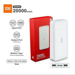 Redmi 20000mAh Power Bank | 18W Fast Charging | Durable ABS  | White