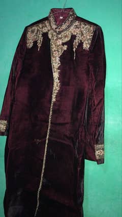 Groom velvet sherwani