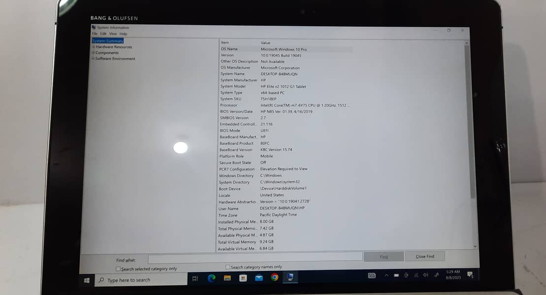 HP ELITE X2 1012 G1 TABLET 6th gen 9