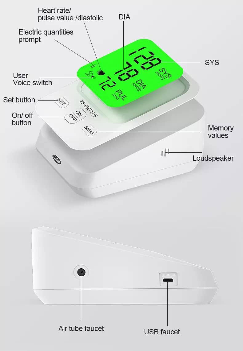 KF-65C+ Rechargeable Automatic Digital Blood Pressure Monitor(ArmType) 7