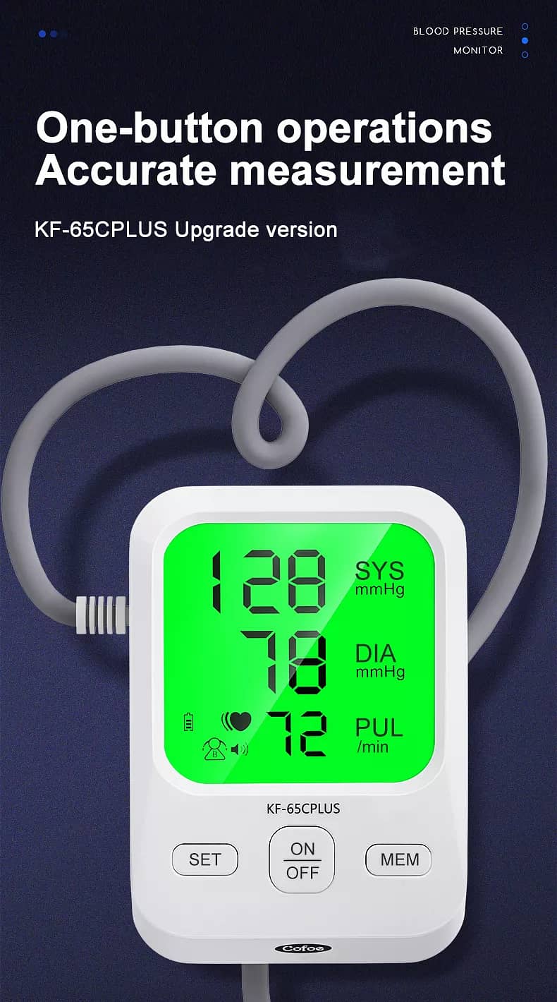 KF-65C+ Rechargeable Automatic Digital Blood Pressure Monitor(ArmType) 10