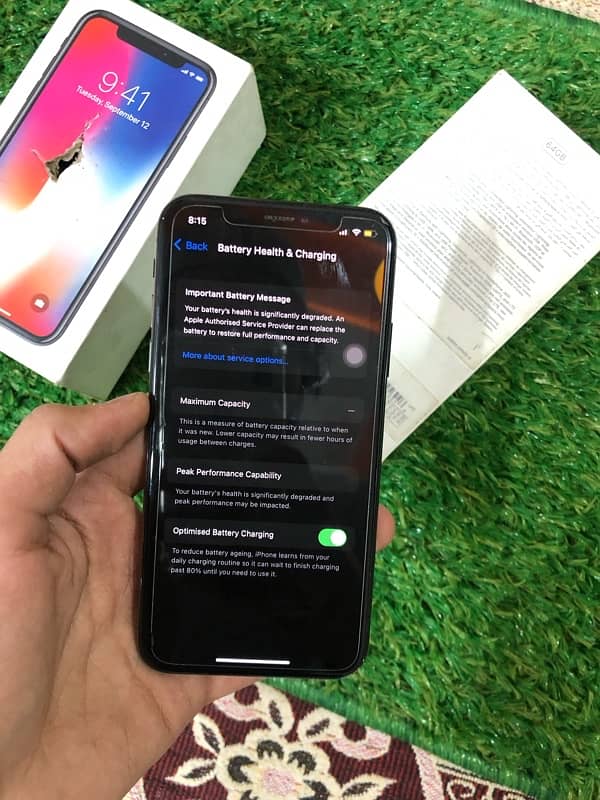 iphone X 64 gb  with box 12