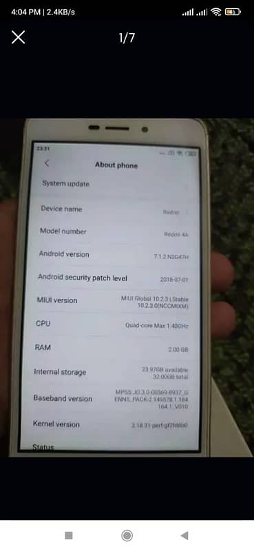 Redmi 4A pta approved for sale Excellently Condition 1