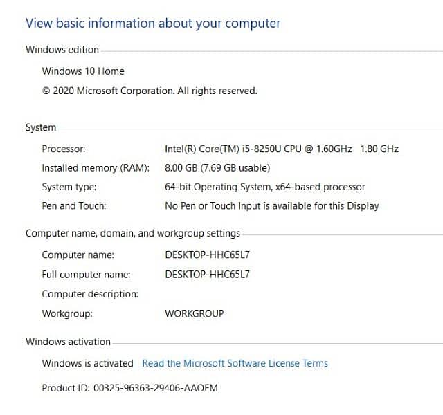 Dell Inspiron core i5 8th generation laptop for sale 9