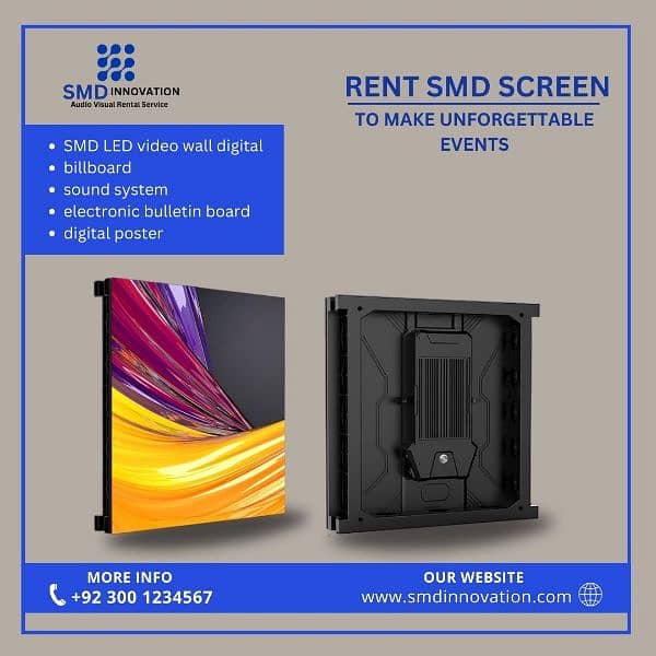 SMD Screen on rent with high quality on discount  in karachi 8