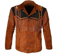 Men Western Cowboy Suede Fringe jacket 0