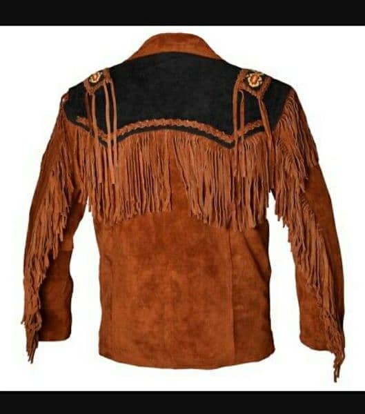 Men Western Cowboy Suede Fringe jacket 1