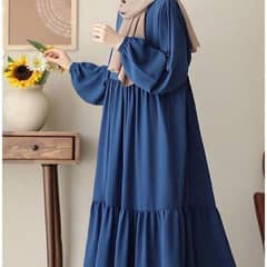 Cotton Plain Full abaya with stoller