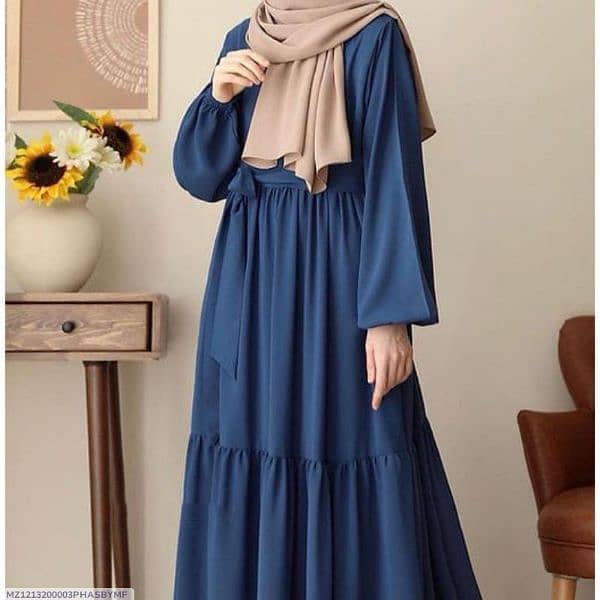 Cotton Plain Full abaya with stoller 3