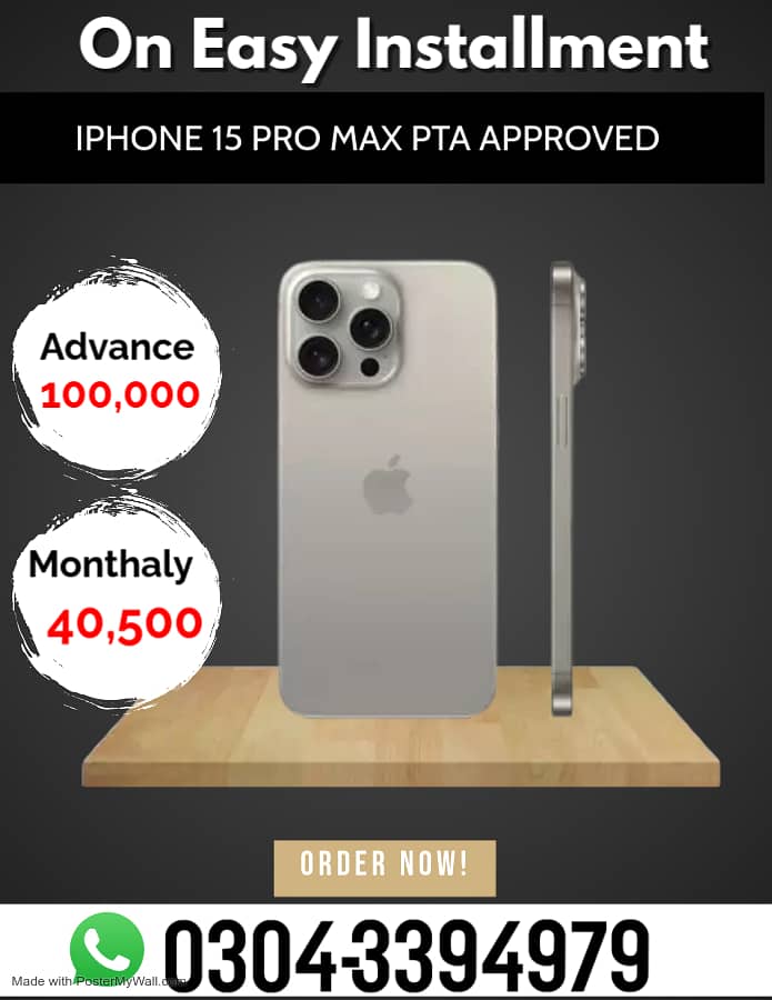 IPHONE 15 PRO MAX PTA APPROVED on Easy Installment 0