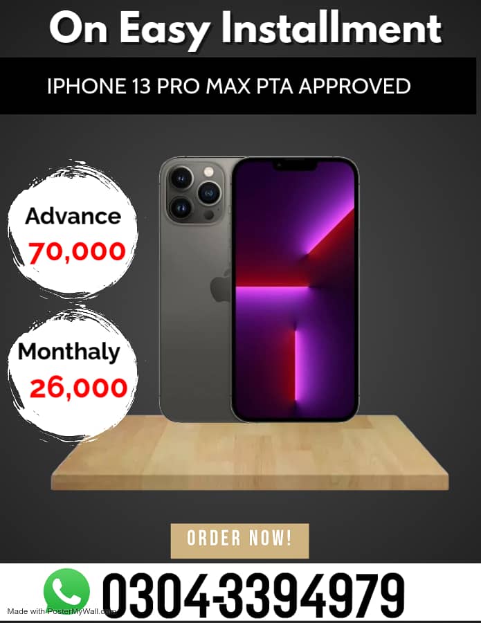 IPHONE 13 PRO MAX PTA APPROVED on Easy Installment 0