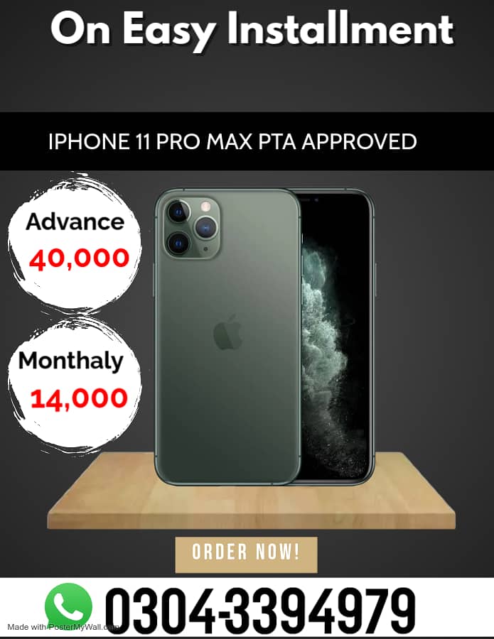 IPHONE 11 PRO MAX PTA APPROVED on Easy Installment 0