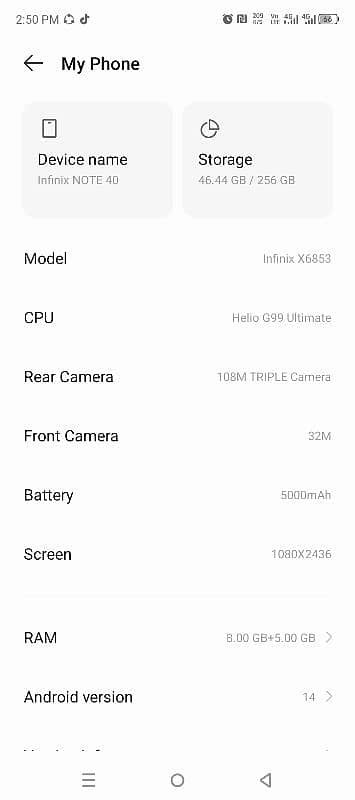 infinix Not 40 12 /256 4