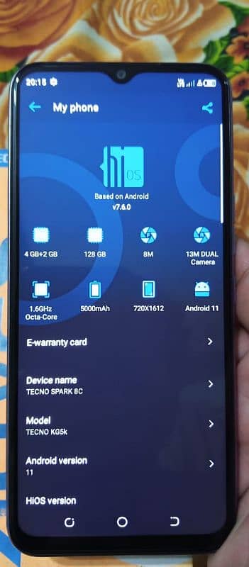 Tecno spark 8c 6/128 just like new pta approved 03702632202 1