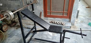 Gym Exercise Bench And 42kg Steel plates