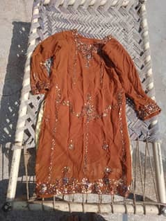 party wear dress in copper brown colour