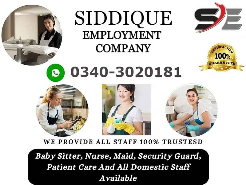 Maids/Nurse/Cook/Patient Care/babysitter/Helper all staff Available 0