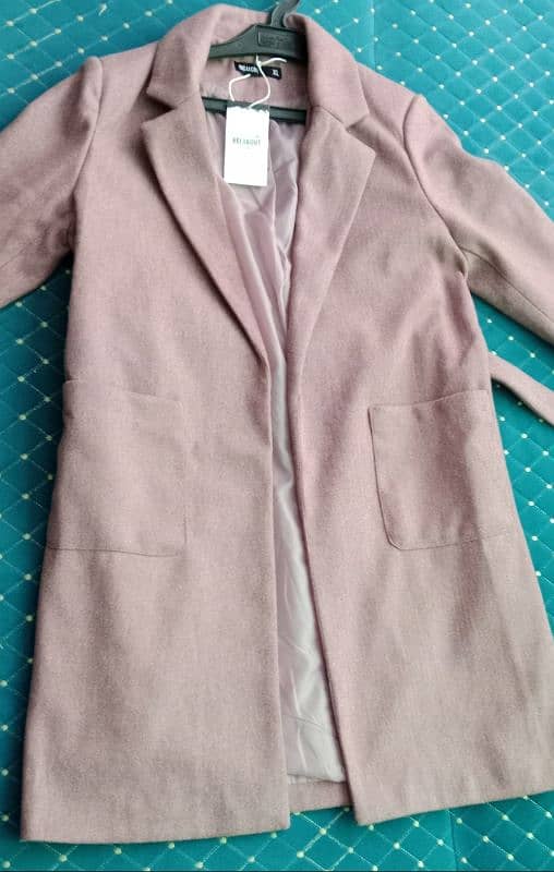 warm long coat peachy pink color 1